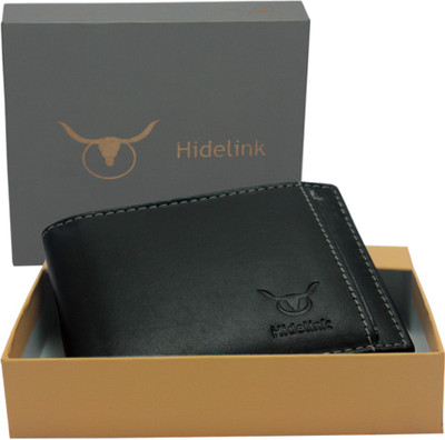 

Hidelink Men Green Genuine Leather Wallet(6 Card Slots)