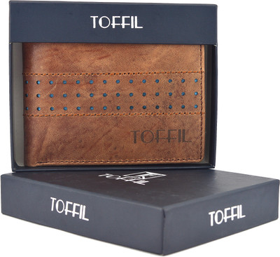 

TOFFIL Men Brown Genuine Leather Wallet(3 Card Slots)