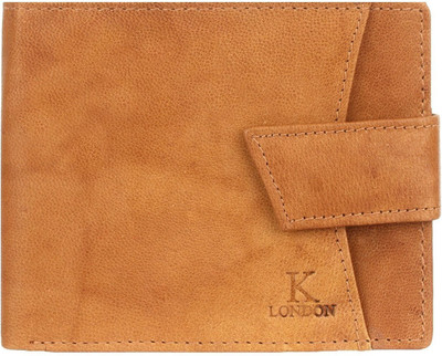 

K London Men Tan Genuine Leather Wallet(4 Card Slots)