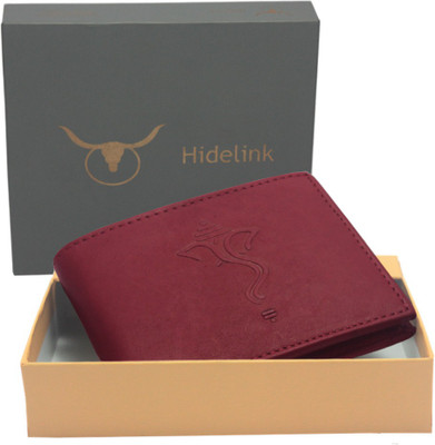 

Hidelink Men Red Genuine Leather Wallet(6 Card Slots)
