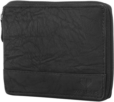 

Walrus Men Formal Black Artificial Leather Wallet(4 Card Slots)