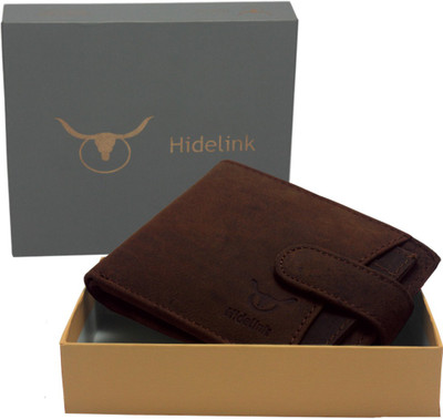 

Hidelink Men Formal Brown Genuine Leather Wallet(6 Card Slots)