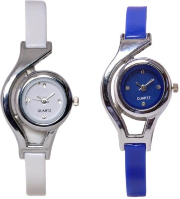 FASHION POOL WC ROUND BLUE & WHITE COMBO WC ROUND BLUE & WHITE Watch  - For Women   Watches  (FASHION POOL)