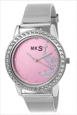 MKS hot peafowl look Pink Dial Analog Watch - For Girls Watch  - For Girls   Watches  (MKS)