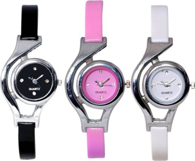 Fashionnow Black, Pink And White Casual Watch  - For Women   Watches  (Fashionnow)