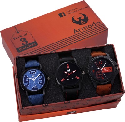Armado AR-111561 Superior Combo Of 3 Analog Watch  - For Men   Watches  (Armado)