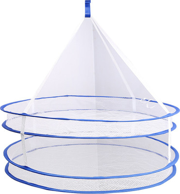 Italish Portable Folding Drying Rack Hanging Clothes Laundry Hangers Polyester Ceiling Cloth Dryer Stand(White) available at flipkart for Rs.419