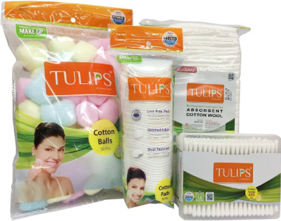 

Tulips Combo Pack of Cotton Color Balls,Buds, Pads and Cotton Pleats(4 Units)