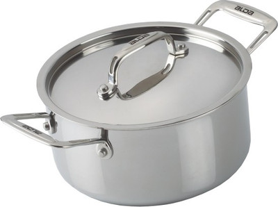 Alda Tri Ply Stainless Steel Casserole with Lid Pot 3.5 L with Lid Stainless Steel, Induction Bottom Alda Cookware Pots