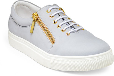 

Kanabis Kanabis Grey and Gold Zipped Sneakers For Women Sneakers For Women(Grey