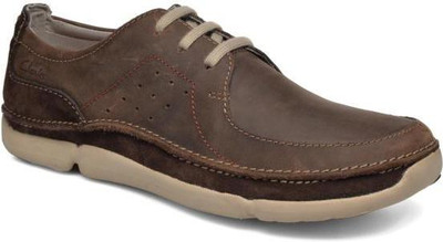 

Clarks Trikeyon Fly Brown Leather Outdoors For Men(Brown, Beige