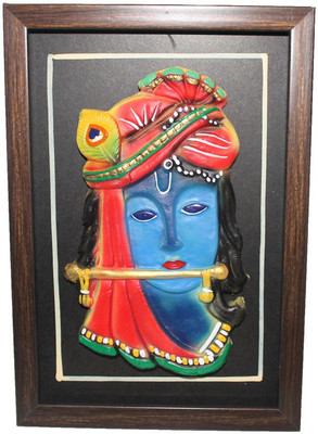 

Sarvsiddhi Wall Hanging Frame With Terracotta Krishna Face Decorative Showpiece - 26 cm(Wooden, Terracotta, Multicolor)
