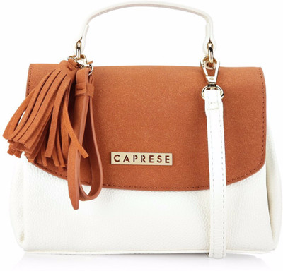 

Caprese Women Casual Orange, White Leatherette Sling Bag