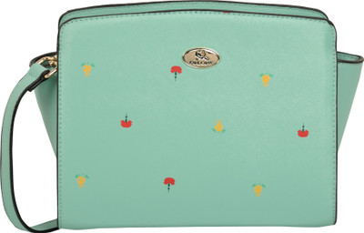 

Omnesta Women Casual Green PU Sling Bag