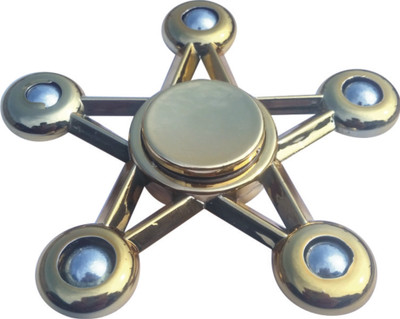 

S.Blaze Metal Gold Star 5 Gear Ball Design Fidget Spinner Toy for Kids & Adults(Gold)