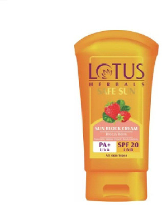 

Lotus Herbals Sun Breezy Berry Sun Block Cream - SPF 20 PA+(50 g)
