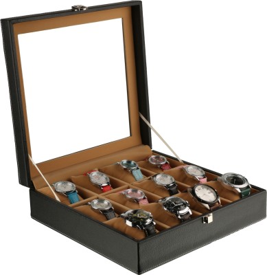 Ayesha Leather Works Faux Leather Watch Box(Beige, Holds 12 Watches)   Watches  (Ayesha Leather Works)