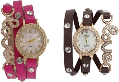 Klassy Collection red and brown love belt stylist Watch  - For Women   Watches  (Klassy Collection)