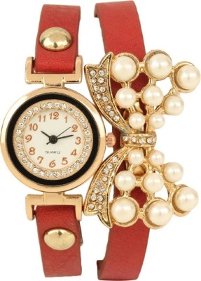 

KNACK red bracelet new version pearl studded attactive watch for upcoming fastival Watch - For Girls