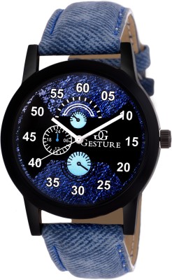 Gesture Fashionable GS-34 Bold Blue Elegant Analog Watch  - For Men   Watches  (Gesture)