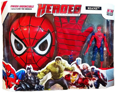 

RIANZ Avengers 3 in 1 Gift-set 1 Disk Throwing Glove + 1 Mask + 1 Action Figure (SPIDERMAN)(Multicolor)