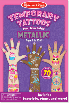 

Melissa & Doug Temporary Tattoos - Metallic