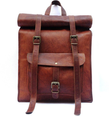 

Anshika International Brown Handmade Onroll Shoulder Backpack Leather Bag For Men Women Unisex 23 L Backpack(Brown)