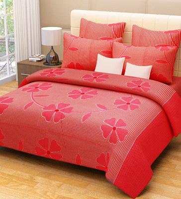 

Home Candy 144 TC Cotton Double Floral Bedsheet(Pack of 1, Pink)