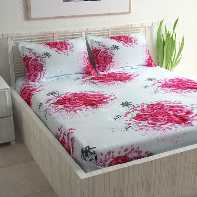 

Divine Casa 104 TC Cotton Double Printed Bedsheet(Pack of 1, Multicolor)