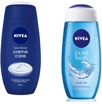 

Nivea PURE FRESH SHOWER GEL 250ML + CREME CARE SHOWER GEL 250ML(250 ml, Pack of 2)