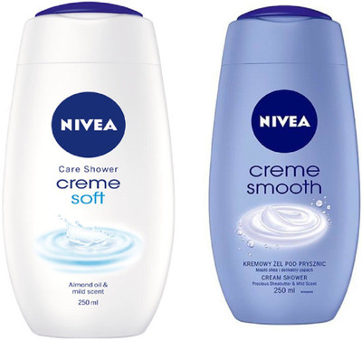 

Nivea CREME SMOOTH SHOWER GEL 250ML + CREME SOFT SHOWER GEL 250ML(250 ml, Pack of 2)