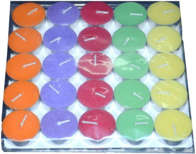 

Lovato multicolor tealight candle Candle(Multicolor, Pack of 50)