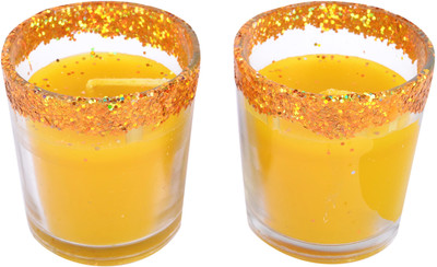 

Pancikaa Wax Decorative Votive ( 5.5 X 5.5 X 6 Pack of 2 ) Candle(Yellow, Pack of 2)
