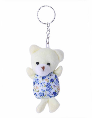 

Maa Khwab Cream & Multi Color Teddy Bear Key Ring Locking Key Chain(Blue)