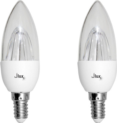 

JLux 7-Watt Dimmable LED Candle Light With Designer Lens, Warm-white Colour (3000K), Standard E14 Small Thread Holder, Pack of 2 Wall Lamps and Chandelier Ceiling Lamp