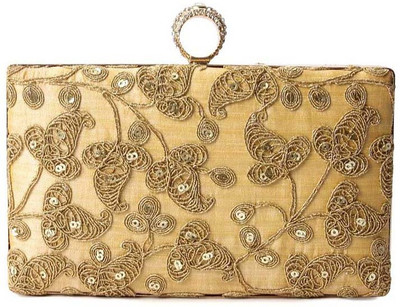 Machli Casual Gold Clutch