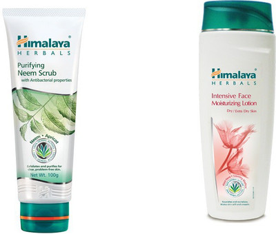 

Himalaya Purifying Neem Scrub, Intensive Face Moisturizing Lotion(Set of 2)