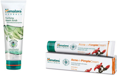 

Himalaya Purifying Neem Scrub, Acne n Pimple Cream(Set of 2)