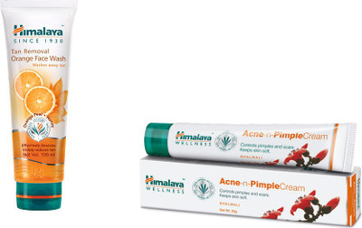 

Himalaya Tan Removal Orange Face Wash, Acne n Pimple Cream(Set of 2)