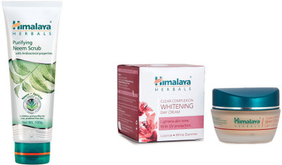 

Himalaya Purifying Neem Scrub, Clear Complexion Whitening Day Cream(Set of 2)