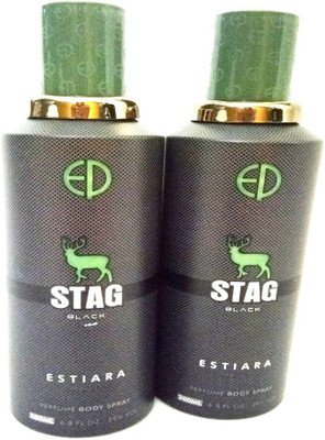 

Estiara Stag Black Body Spray - For Men(400 ml, Pack of 2)