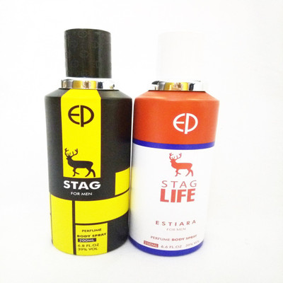 

Estiara Stag For Men and Stag Life Body Spray - For Men(400 ml, Pack of 2)