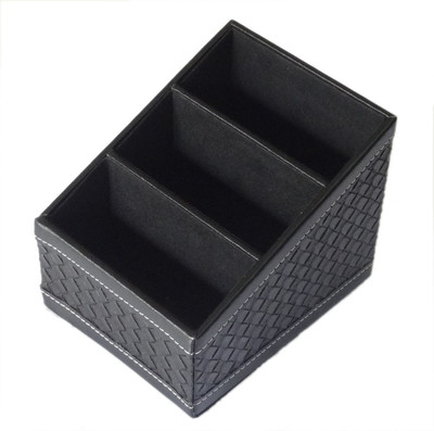 

decorika 3 Compartments wood Desk Organizer(Black)