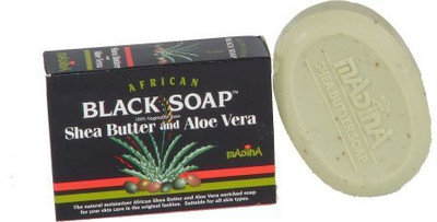 

Madina African Black Soap with Shea Butter & Aloe Vera -100 % Vegetable Base (Pack of 6)(50 g)