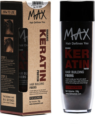 

MAXHAIRSTUDIO MAX Keratin Hair Building Fibers For Women-Black MKHWD28 Soft Hold Hair Volumizer Hair Fiber(28 g)