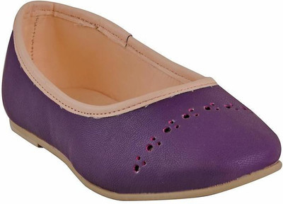 

Beanz Girls Slip on Formal Boots(Purple, Purple/cream