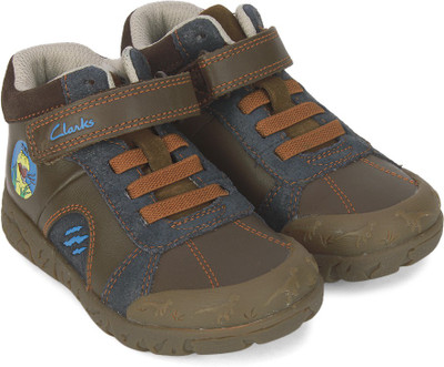 

Clarks Boys Velcro Casual Boots(Brown, Brown leather