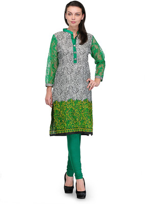 

SD Fashions Casual Solid Women's Kurti(Green, Grey;green