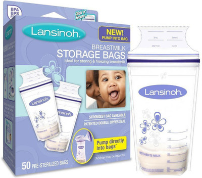 

Lansinoh Breast Milk Storage Bags 50-Count(Pack of 50, White)