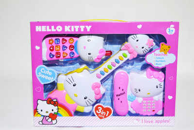 

KidsBazaar Hello Kitty Beautiful Guitar Telephone Toy Mobile Phone Gift Set For Girls(Pink)